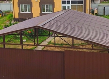 Металлические навесы с металлочерепицей Металлические навесы с металлочерепицей